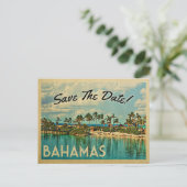 Bahamas Save the Date Vintage Postkarten (Stehend Vorderseite)