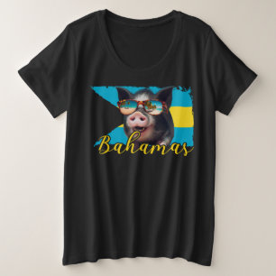 Bahamas Schwimmen Schweine - Exuma Pig Beach Adven Große Größe T-Shirt
