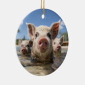 Bahamas Schwimmen Schweine - Exuma Pig Beach Adven Keramik Ornament (Rechts)