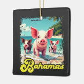 Bahamas Schwimmen Schweine - Exuma Pig Beach Adven Keramikornament (Links)