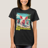 Bahamas Schwimmen Schweine - Exuma Pig Beach Adven T-Shirt (Vorderseite)