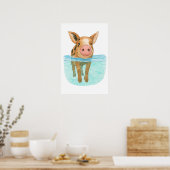 Bahamas Schwimmen Schweine Mauer Poster (Küche)