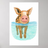 Bahamas Schwimmen Schweine Mauer Poster (Vorne)