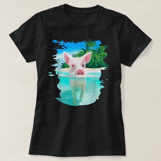 Bahamas Schwimmen Schweine Schweinchen Schwimmen U T-Shirt (Design vorne)