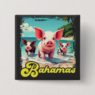 Bahamas Schwimmende Schweine - Exuma Schweine Stra Button