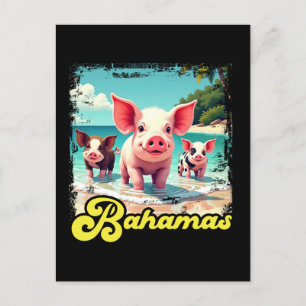 Bahamas Schwimmende Schweine - Exuma Schweine Stra Postkarte