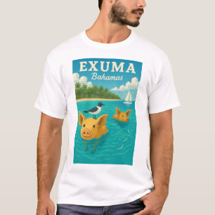 Bahamas Schwimmende Schweine Tropischer Strand Exu T-Shirt