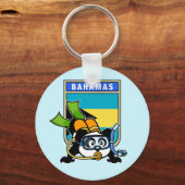Bahamas Scuba Panda Schlüsselanhänger (Vorderseite)