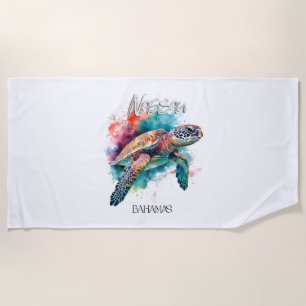 Bahamas Sea Turtle Bahamian Flag Beach Großer Hai Strandtuch