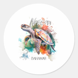 Bahamas Seat Turtle Bahamian Flag Beach Great Shar Runder Aufkleber