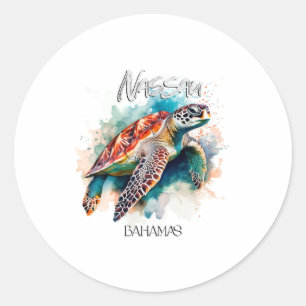 Bahamas Seat Turtle Bahamian Flag Beach Great Shar Runder Aufkleber