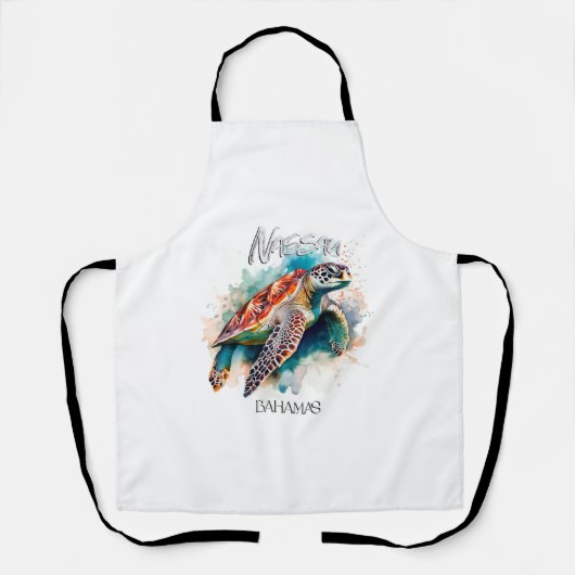 Bahamas Seat Turtle Bahamian Flag Beach Great Shar Schürze (Vorderseite)