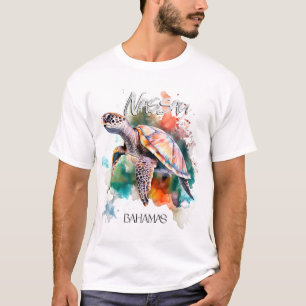 Bahamas Sitz Schildkröte Bahamianische Flagge Stra T-Shirt
