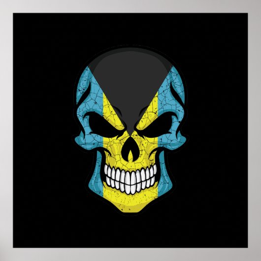 Bahamas Smiling Skull Flag Poster (Vorne)