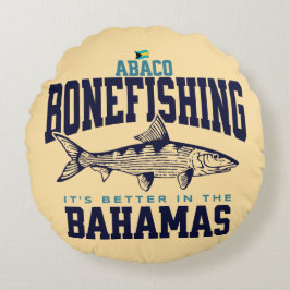 Bahamas Souvenir Geschenk: Abaco Bahamas Bonefishi Rundes Kissen