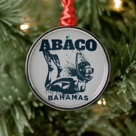 Bahamas Souvenir Geschenk: Abaco Bahamas Dive Ornament Aus Metall (Baum)