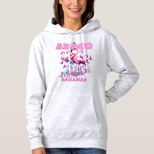 Bahamas Souvenir Geschenk : Abaco Bahamas Flamingo Hoodie (Vorderseite)