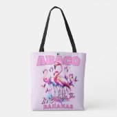 Bahamas Souvenir Geschenk : Abaco Bahamas Flamingo Tasche (Rückseite)