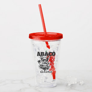 Bahamas Souvenir Geschenk: Abaco Bahamas Schwimmsc Acryltrinkbecher