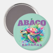 Bahamas Souvenir Geschenk: Abaco Bahamas Sea Turtl Magnet (Vorderseite/Rückseite)