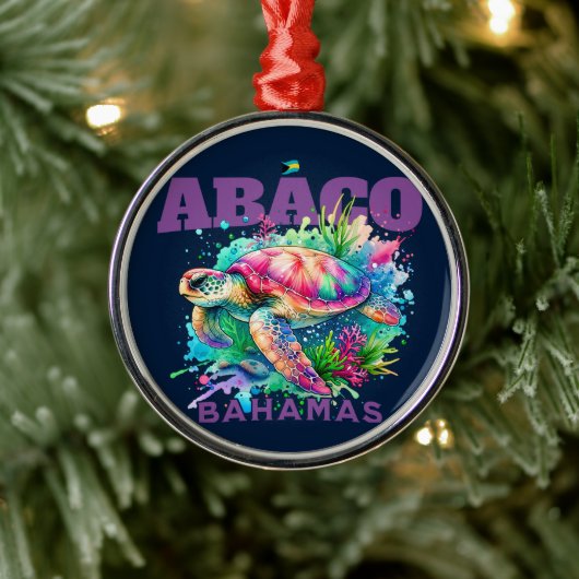 Bahamas Souvenir Geschenk: Abaco Bahamas Sea Turtl Ornament Aus Metall (Baum)