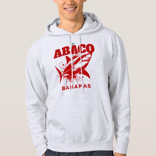 Bahamas Souvenir Geschenk: Abaco Bahamas Shark Fis Hoodie (Vorderseite)