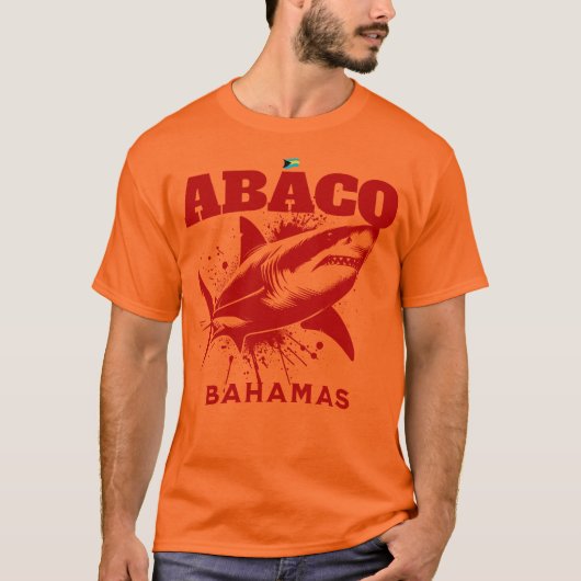 Bahamas Souvenir Geschenk: Abaco Bahamas Shark Fis T-Shirt (Vorderseite)