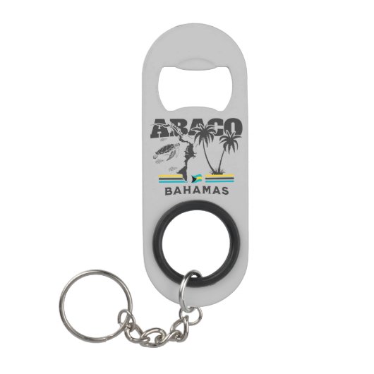 Bahamas Souvenir Geschenk: Abaco Bahamas Unabhängi Mini Flaschenöffner (Vorderseite)