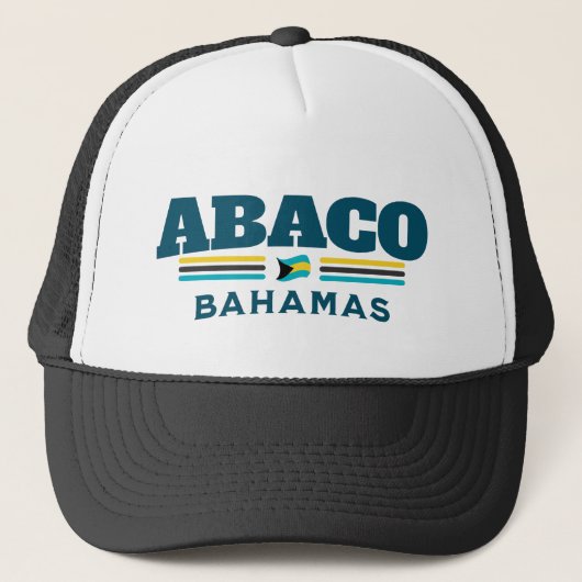 Bahamas Souvenir Geschenk: Abaco Bahamas Unabhängi Truckerkappe (Vorderseite)