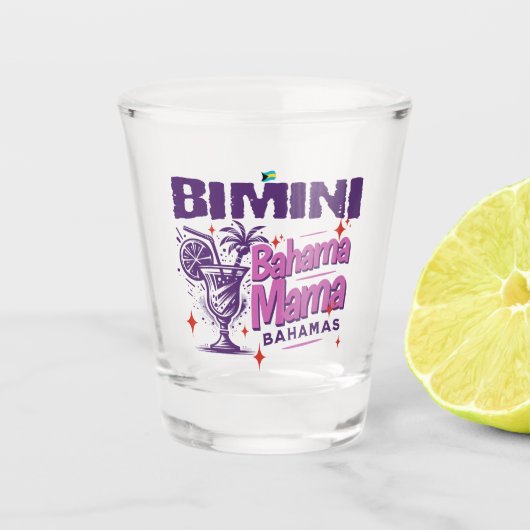 Bahamas Souvenir Geschenk: Bimini Bahamas Bahama M Schnapsglas (Vorderseite)