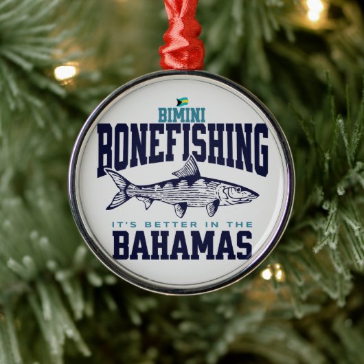 Bahamas Souvenir Geschenk: Bimini Bahamas Bonefish Ornament Aus Metall (Baum)