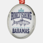Bahamas Souvenir Geschenk: Bimini Bahamas Bonefish Ornament Aus Metall (Links)