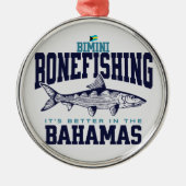 Bahamas Souvenir Geschenk: Bimini Bahamas Bonefish Ornament Aus Metall (Vorne)