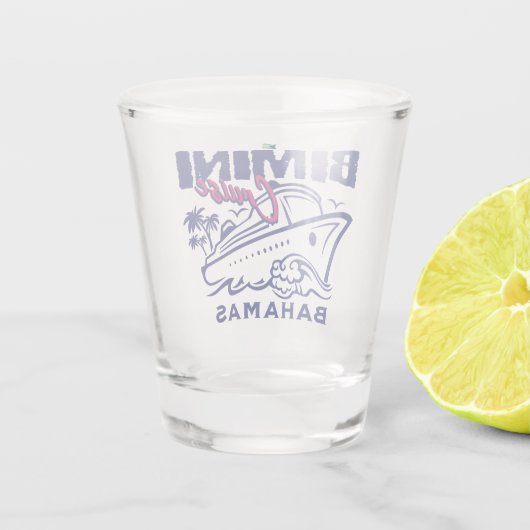 Bahamas Souvenir Geschenk : Bimini Bahamas Cruise Schnapsglas (Rückseite)