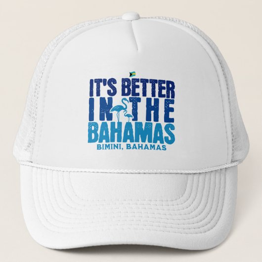 Bahamas Souvenir Geschenk : Bimini Bahamas Cruise Truckerkappe (Vorderseite)