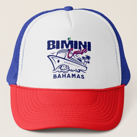 Bahamas Souvenir Geschenk : Bimini Bahamas Cruise Truckerkappe (Vorderseite)