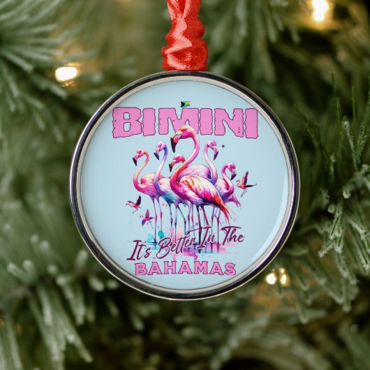 Bahamas Souvenir Geschenk : Bimini Bahamas Flaming Ornament Aus Metall (Baum)