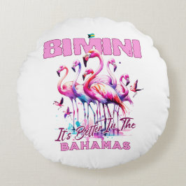 Bahamas Souvenir Geschenk : Bimini Bahamas Flaming Rundes Kissen