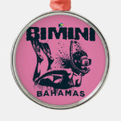 Bahamas Souvenir Geschenk: Bimini Bahamas Schnorch Ornament Aus Metall (Vorne)
