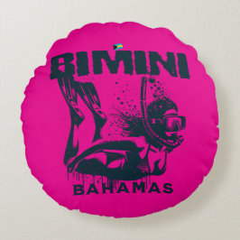 Bahamas Souvenir Geschenk: Bimini Bahamas Schnorch Rundes Kissen