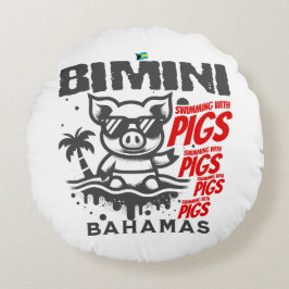 Bahamas Souvenir-Geschenk: Bimini Bahamas schwimme Rundes Kissen