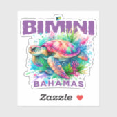 Bahamas Souvenir Geschenk: Bimini Bahamas Sea Turt Aufkleber (Blatt)