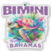 Bahamas Souvenir Geschenk: Bimini Bahamas Sea Turt Aufkleber (Vorderseite)