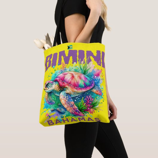 Bahamas Souvenir Geschenk: Bimini Bahamas Sea Turt Tasche (Von Nahem)
