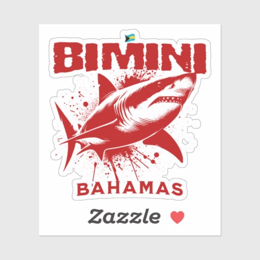 Bahamas Souvenir Geschenk: Bimini Bahamas Shark Fi Aufkleber (Blatt)