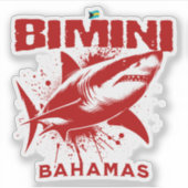 Bahamas Souvenir Geschenk: Bimini Bahamas Shark Fi Aufkleber (Vorderseite)