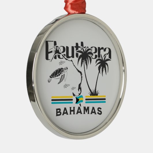 Bahamas Souvenir Geschenk: Eleuthera Bahamas Flagg Ornament Aus Metall (Rechts)