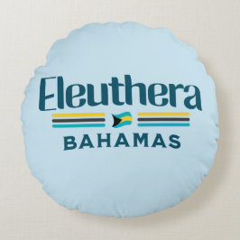 Bahamas Souvenir Geschenk: Eleuthera Bahamas Flagg Rundes Kissen