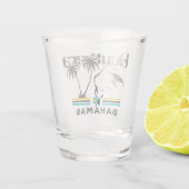 Bahamas Souvenir Geschenk: Eleuthera Bahamas Flagg Schnapsglas (Rückseite)