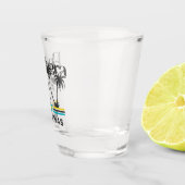 Bahamas Souvenir Geschenk: Eleuthera Bahamas Flagg Schnapsglas (Rechts)